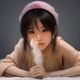 二次元文化编辑小樾的头像照，短发女生风格插画，色彩鲜活亲切